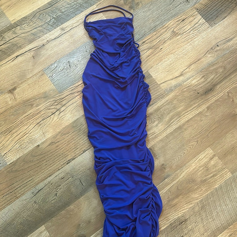 Ruched Royal Blue Women's Evening Dress